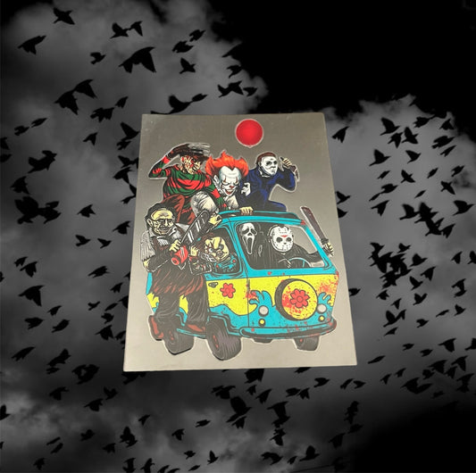 Halloween Horror Mystery Machine-UV DTF Double Sided 4" Decal