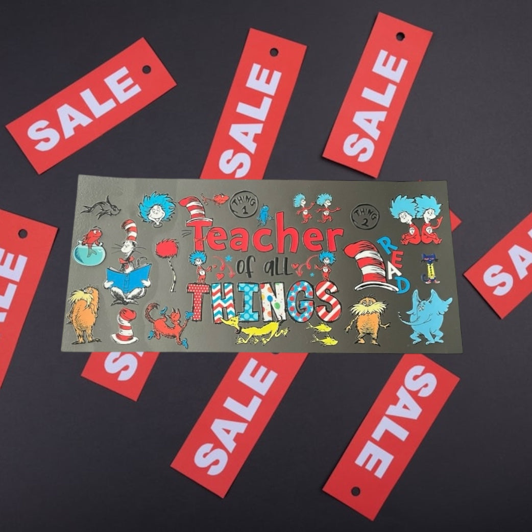 Teacher of things -CLEARANCE 16oz UV DTF Double Sided Cup Wrap