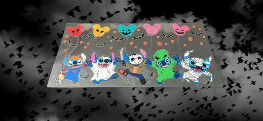 Halloween Blue Alien Balloon-16oz UV DTF Double Sided Cup Wrap