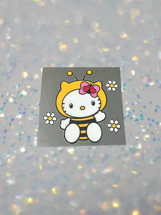 Kitty Bumblebee- UV DTF Double Sided 4" Decal