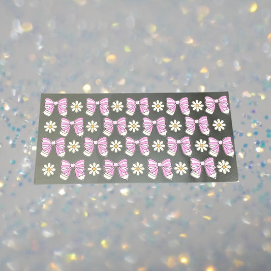 Teacher Pink Pencil Bows-16oz UV DTF Double Sided Cup Wrap