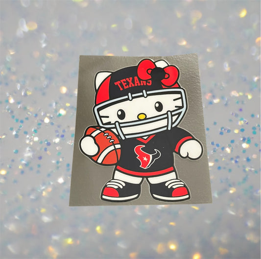 Kitty- Houston Football- UV DTF Double Sided 4" Decal