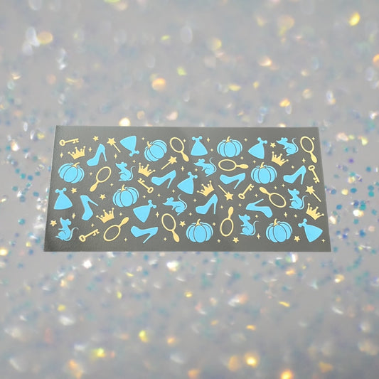 Princess Glass Slipper-16oz UV DTF Double Sided Cup Wrap