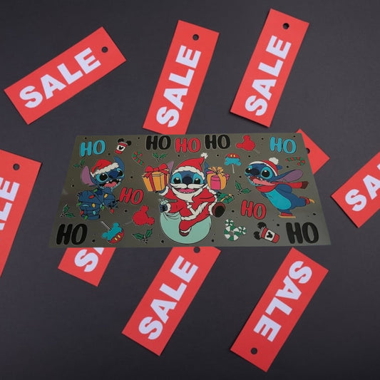 Christmas Blue Alien Ho Ho Ho-CLEARANCE Holiday 16oz UV DTF Double Sided Cup Wrap