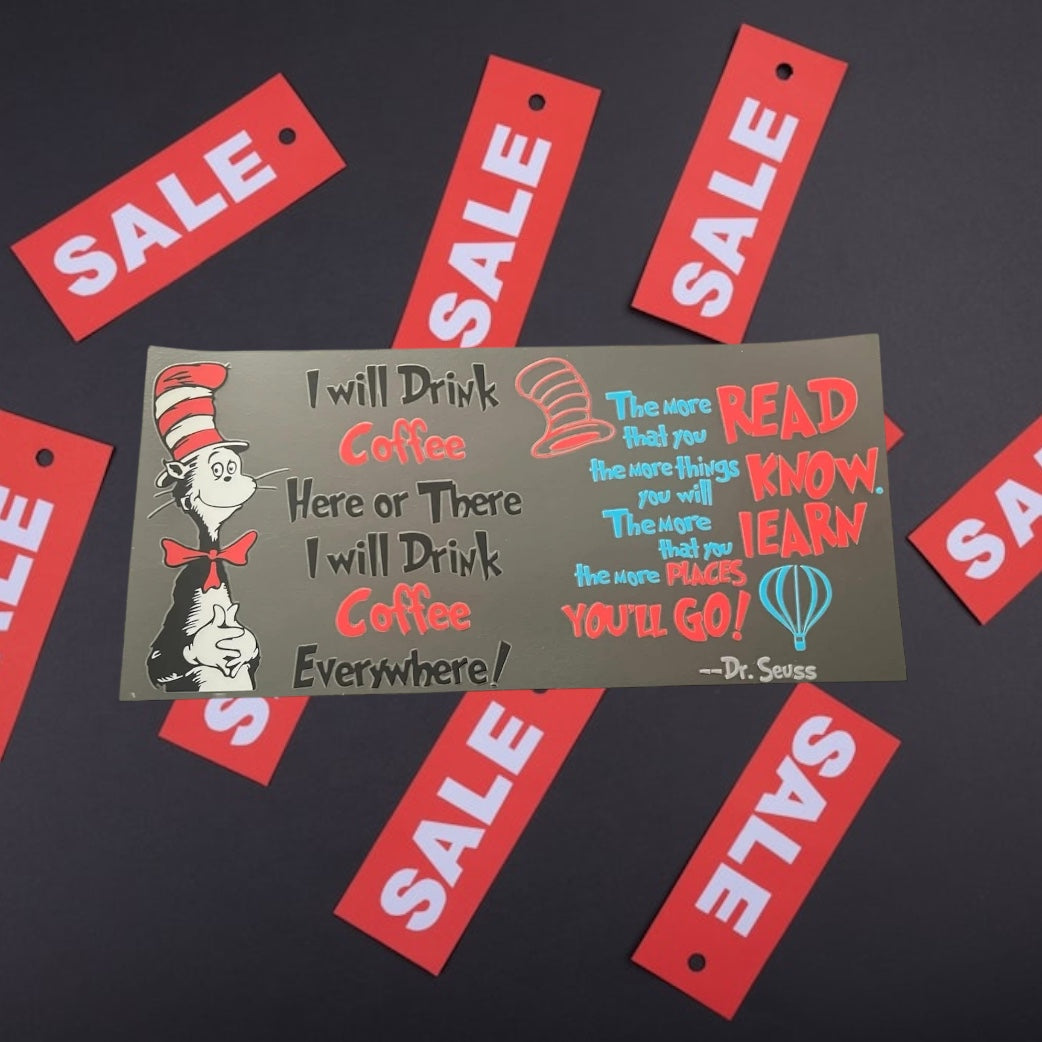 Seuss -CLEARANCE 16oz UV DTF Double Sided Cup Wrap