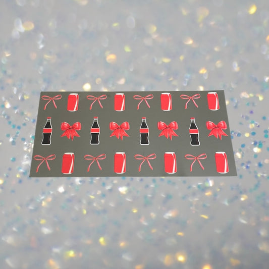 Soda w/Bows-16oz UV DTF Double Sided Cup Wrap