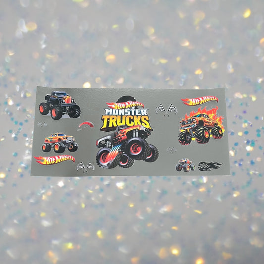 Monster Trucks-16oz UV DTF Double Sided Cup Wrap