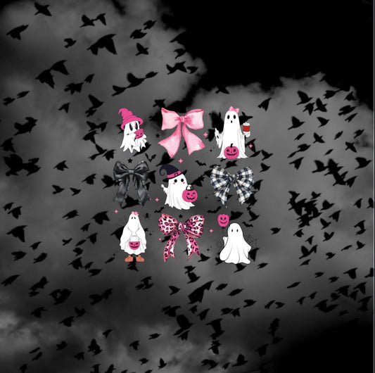 Halloween Ghost w/Bows - Holiday DTF Transfer