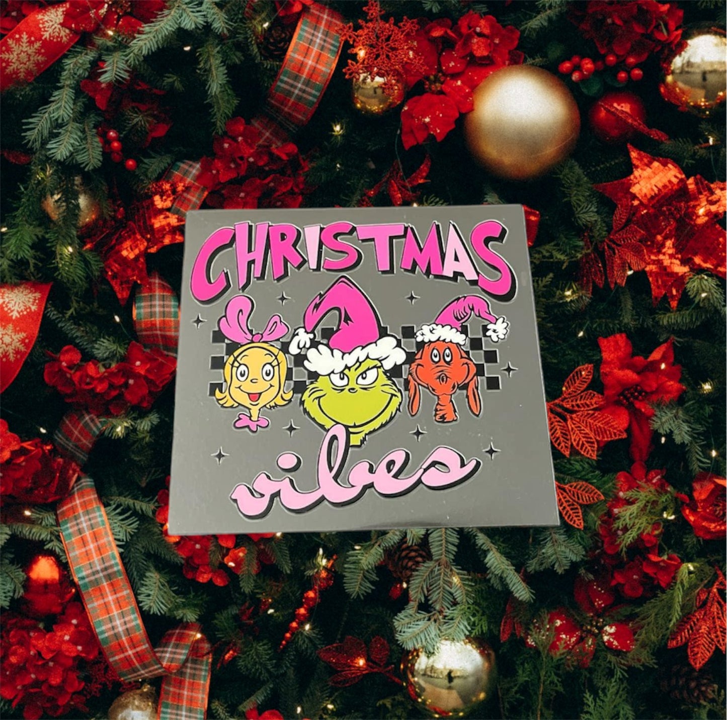 Christmas Vibes-Holiday UV DTF Double Sided 4" Decal
