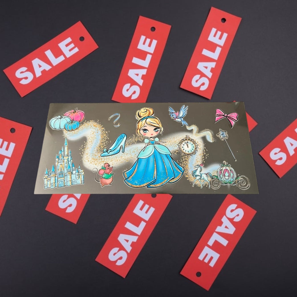 Cinderelly Princess-CLEARANCE 16oz UV DTF Double Sided Cup Wrap