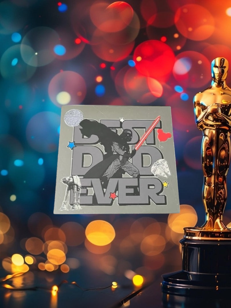 Father’s Day Best Dad Ever Galaxy- Holiday UV DTF Double Sided 4" Decal