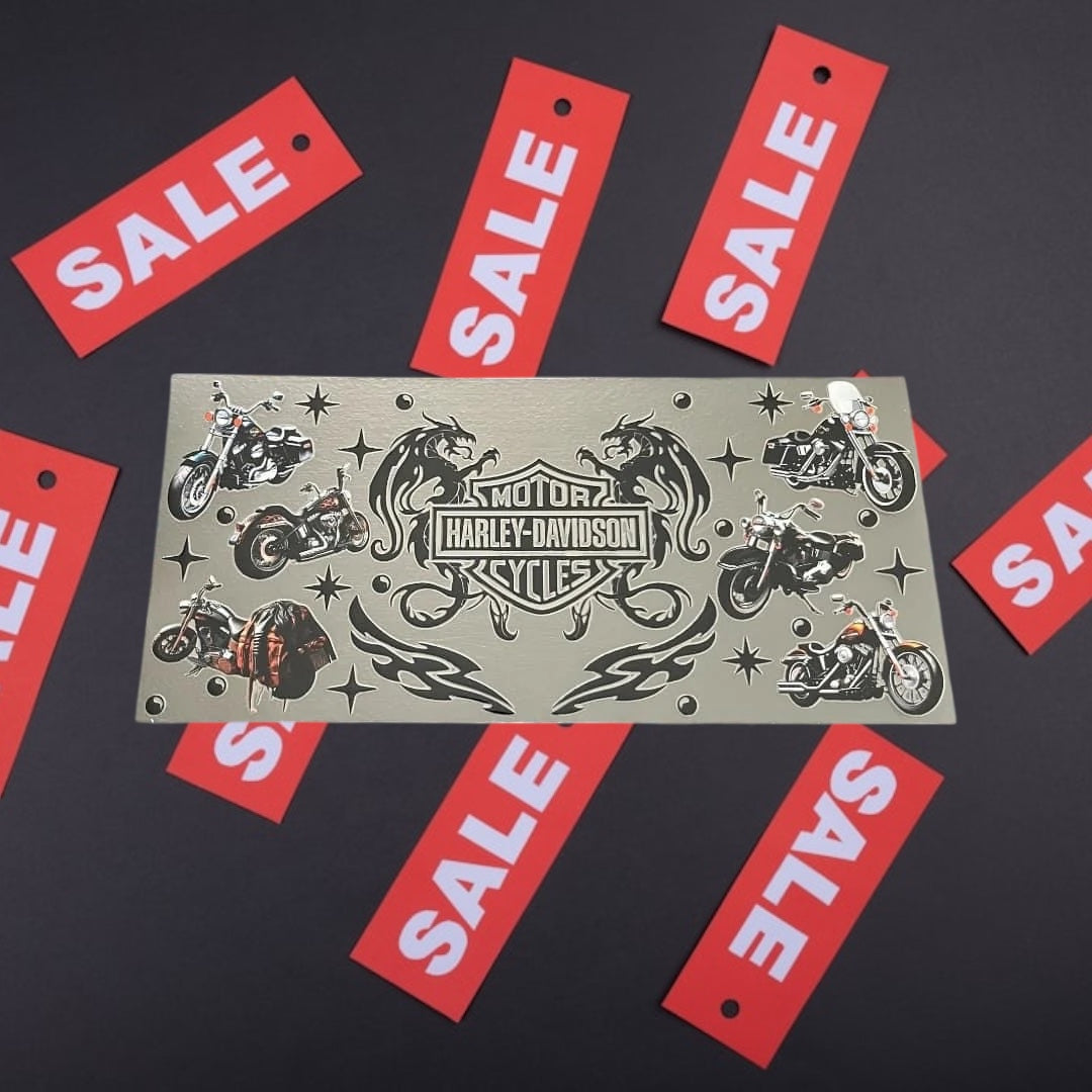 Motor Cycles-CLEARANCE 16oz UV DTF Double Sided Cup Wrap