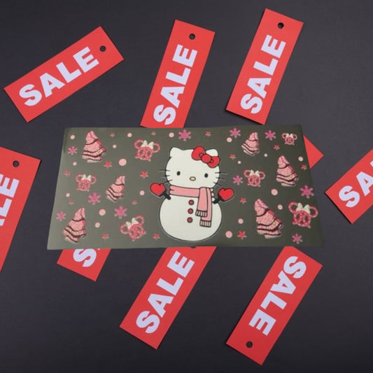 Christmas Kitty Snowman-CLEARANCE Holiday 16oz UV DTF Double Sided Cup Wrap