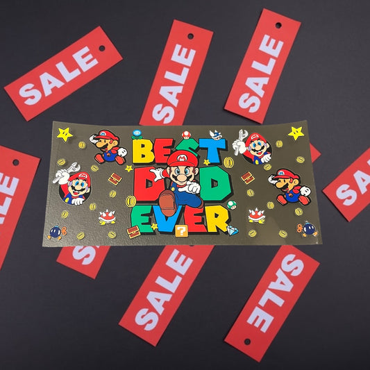 Best dad ever -CLEARANCE 16oz UV DTF Double Sided Cup Wrap