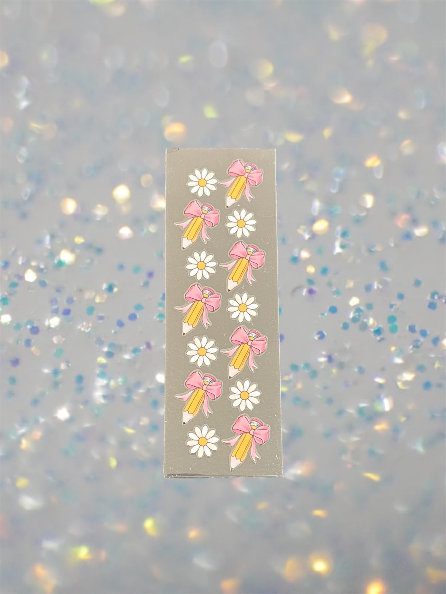 Teacher Floral Pencils w/Bows-UV DTF Pen Wrap