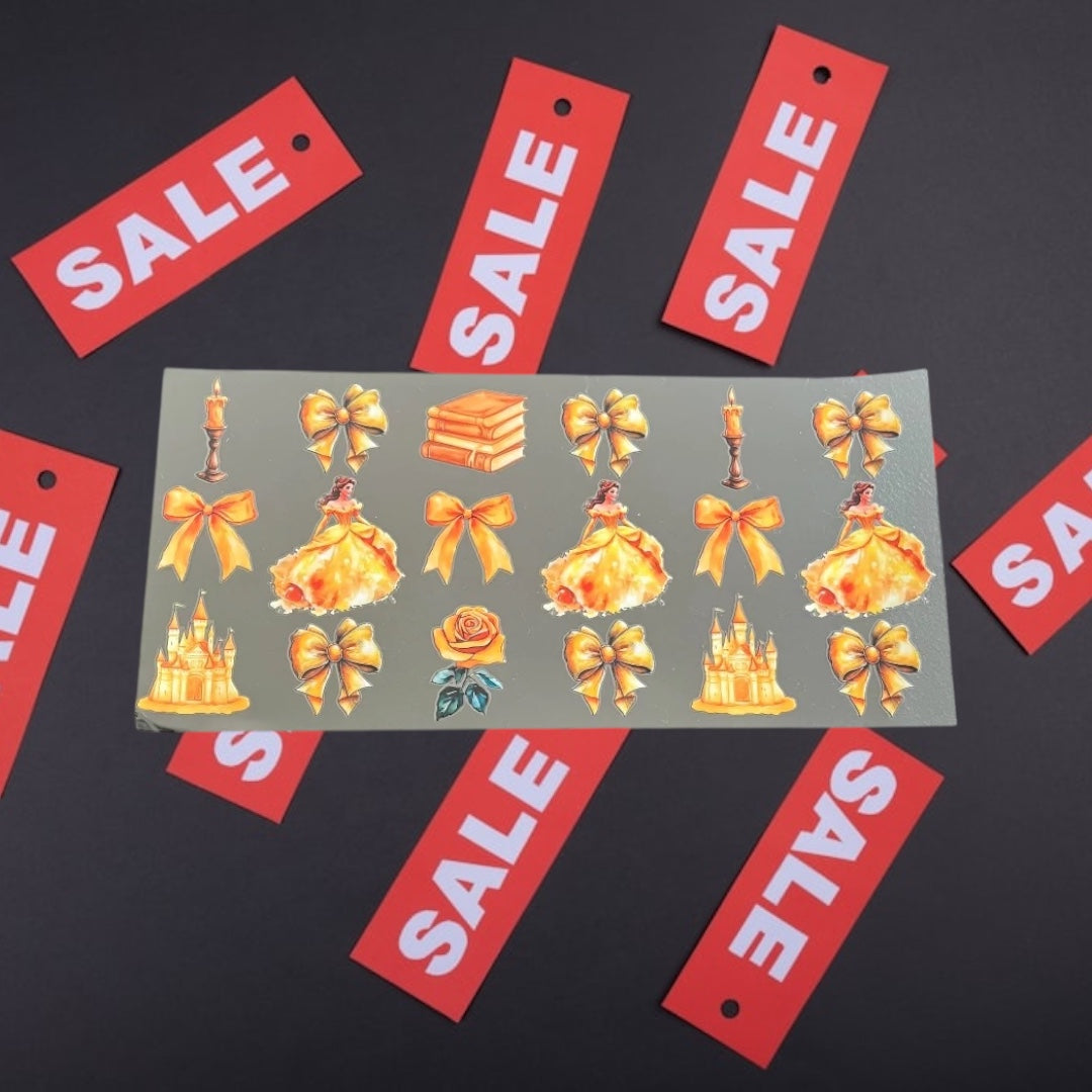 Beauty Princess w/Bows & Friends-CLEARANCE 16oz UV DTF Double Sided Cup Wrap