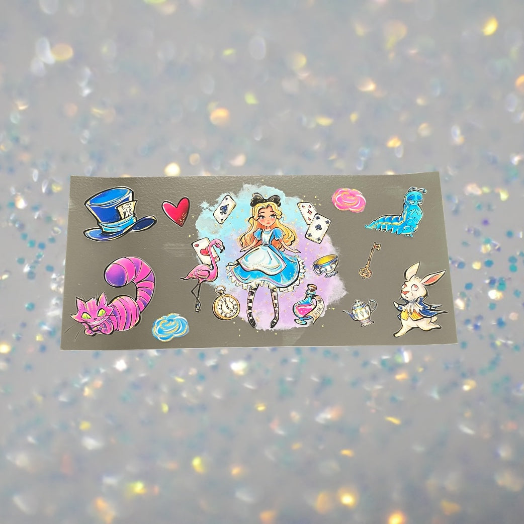 Wonderland Princess-16oz UV DTF Double Sided Cup Wrap