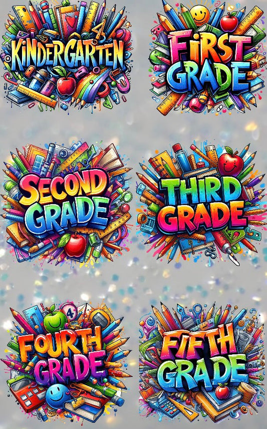 Back to School Grades Kids/Youth-DTF Transfers