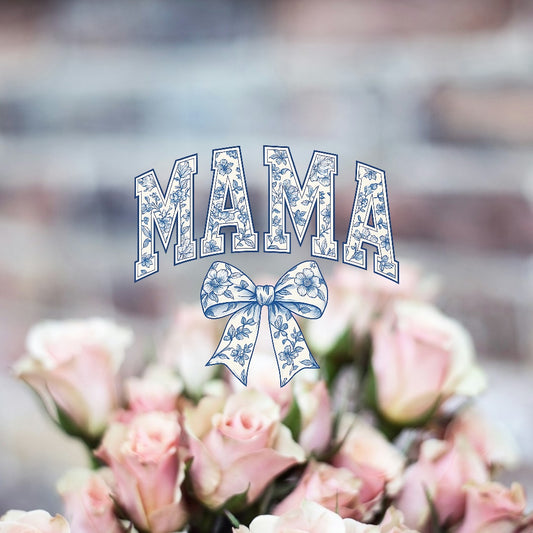 Mother's Day Mama Blue Floral- Holiday DTF Transfer