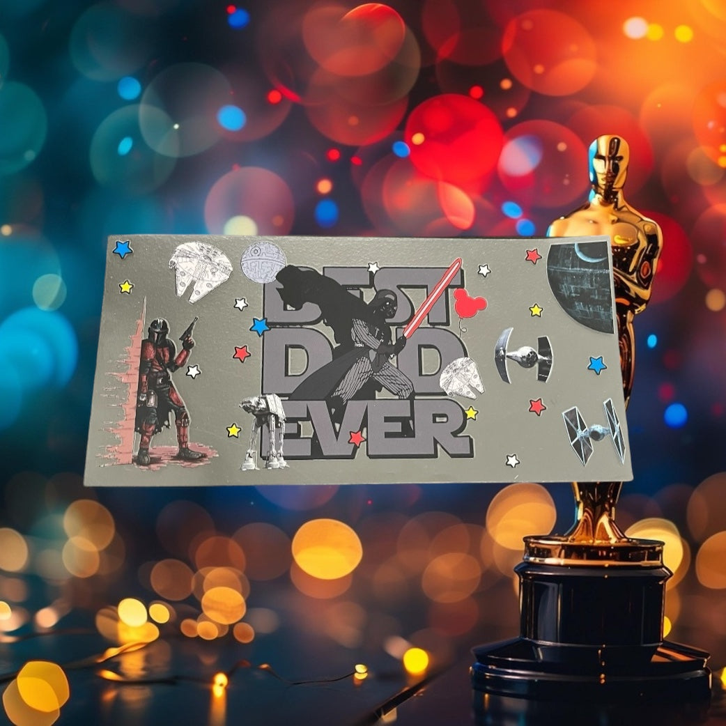 Father’s Day Best Dad Ever Galaxy -Holiday 16oz UV DTF Double Sided Cup Wrap