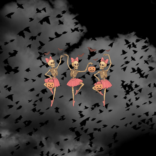 Halloween Skeleton Ballerinas- Holiday DTF Transfer