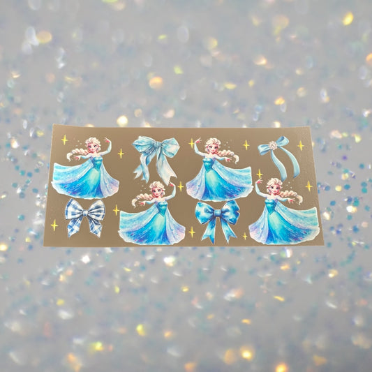 Ice Princess w/Bows-16oz UV DTF Double Sided Cup Wrap