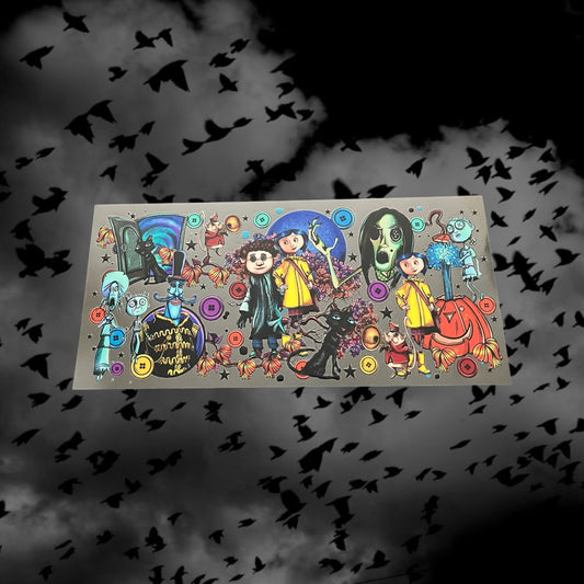 Halloween Coraline -16oz UV DTF Double Sided Cup Wrap