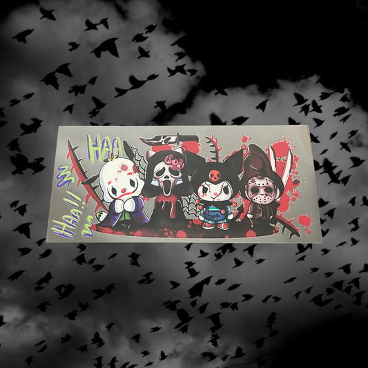 Halloween Horror Kitty w/Friends-16oz UV DTF Double Sided Cup Wrap