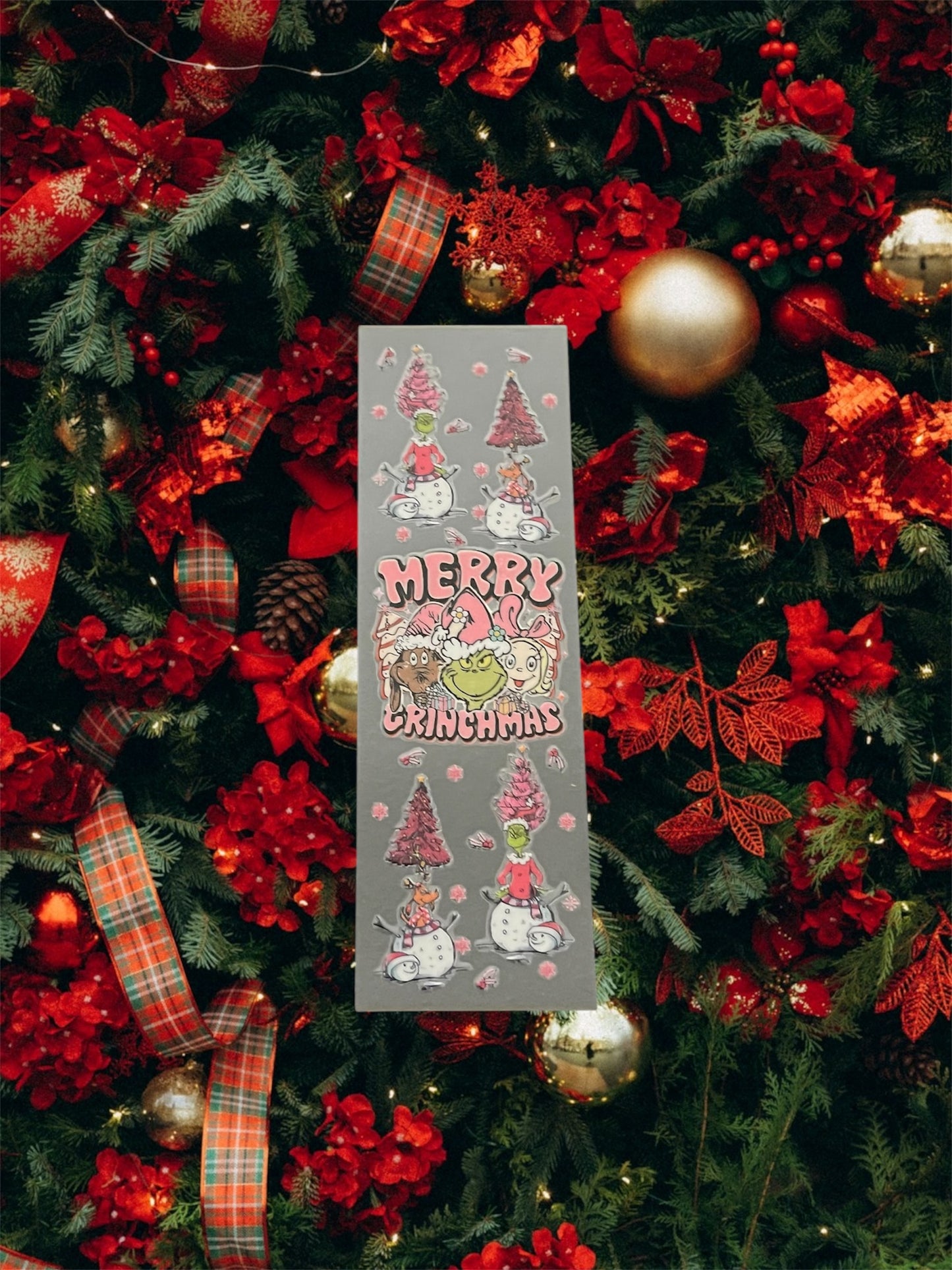 Christmas Merry Grinchmas Pink -Holiday UV DTF Pen Wrap