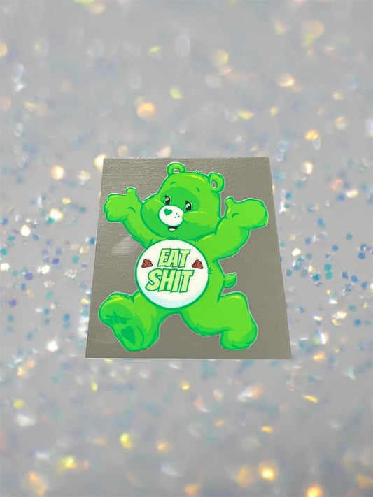 Green Swear Bear-UV DTF Double Sided 4" Decal