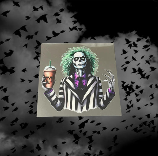 Halloween Horror Beetle Coffee-UV DTF Double Sided 4" Decal